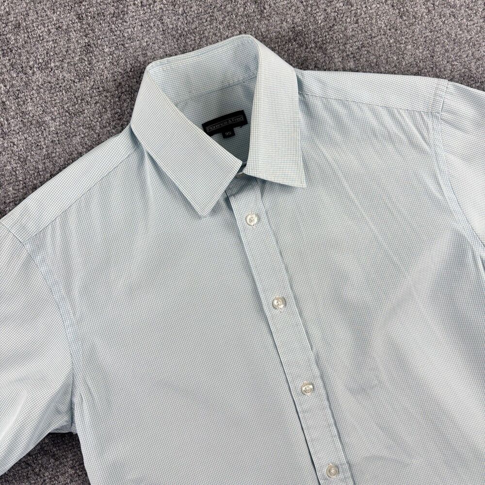 Florence & Fred Shirt Mens 95 Blue White Check Short Sleeve M